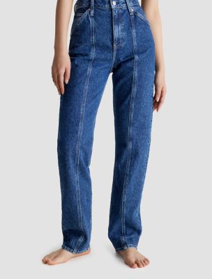 Calvin Klein Jeans HIGH RISE STRAIGHT - Straight leg jeans - denim  rinse/rinsed denim 