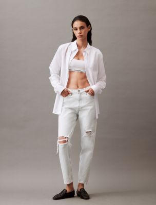 Dress Calvin Klein Jeans Multi Placement Logo Tee Dress Bright White