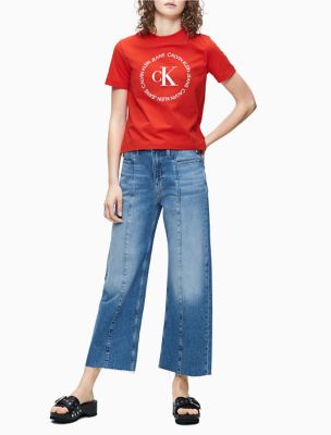 wide leg ankle jeans