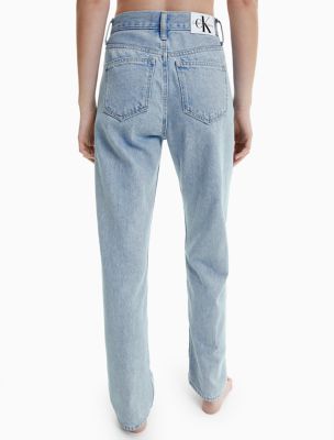 Calvin Klein Jeans Women's HR Straight Ankle Jeans in Denim Light