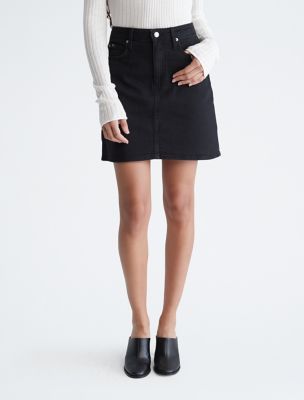 High Rise Denim Mini Skirt