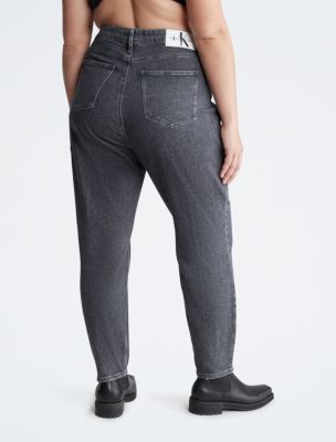 Plus Size Mom Fit Jeans, Grey
