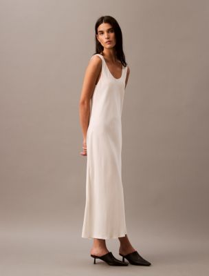 Calvin klein white slip dress on sale