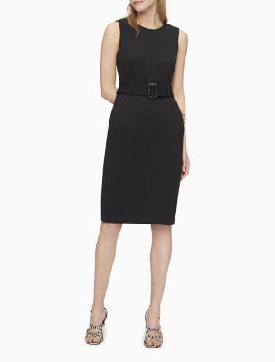 calvin klein belted sheath dress