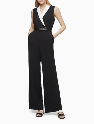 calvin klein belted jumpsuit