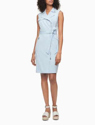 calvin klein belted sheath dress