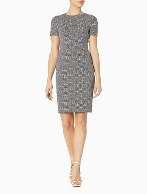 calvin klein jacquard sheath dress