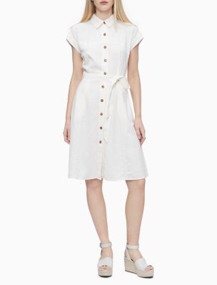 calvin klein white sleeveless dress