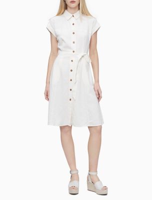 calvin klein tie front shirt dress