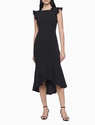 calvin klein flutter sleeve dress