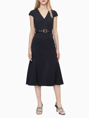 calvin klein short sleeve a line dress