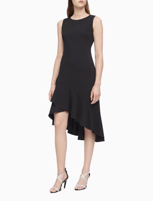 calvin klein ruffle hem dress