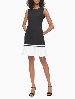 Image of Colorblock Sleeveless Ruffle Dress
