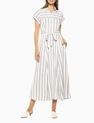 calvin klein tie front shirt dress