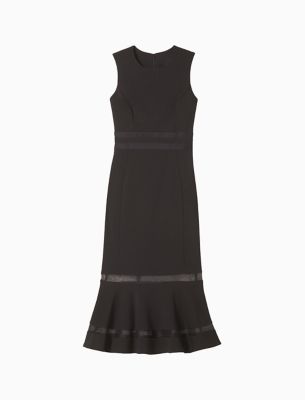 calvin klein illusion stripe fit & flare dress