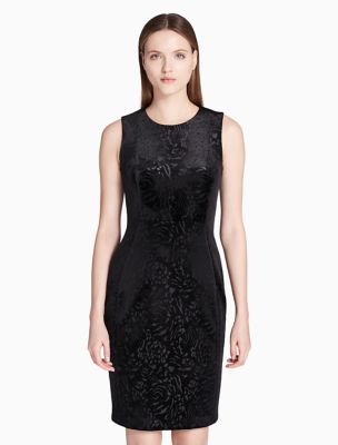 calvin klein black velvet dress