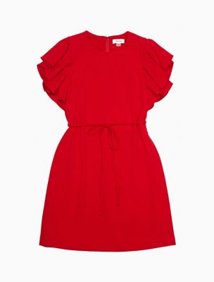 calvin klein short sleeve a line dress