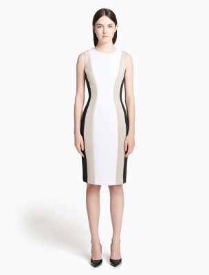 calvin klein colorblock sheath dress