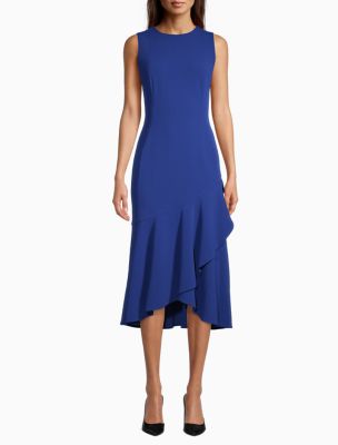 calvin klein ruffle hem dress