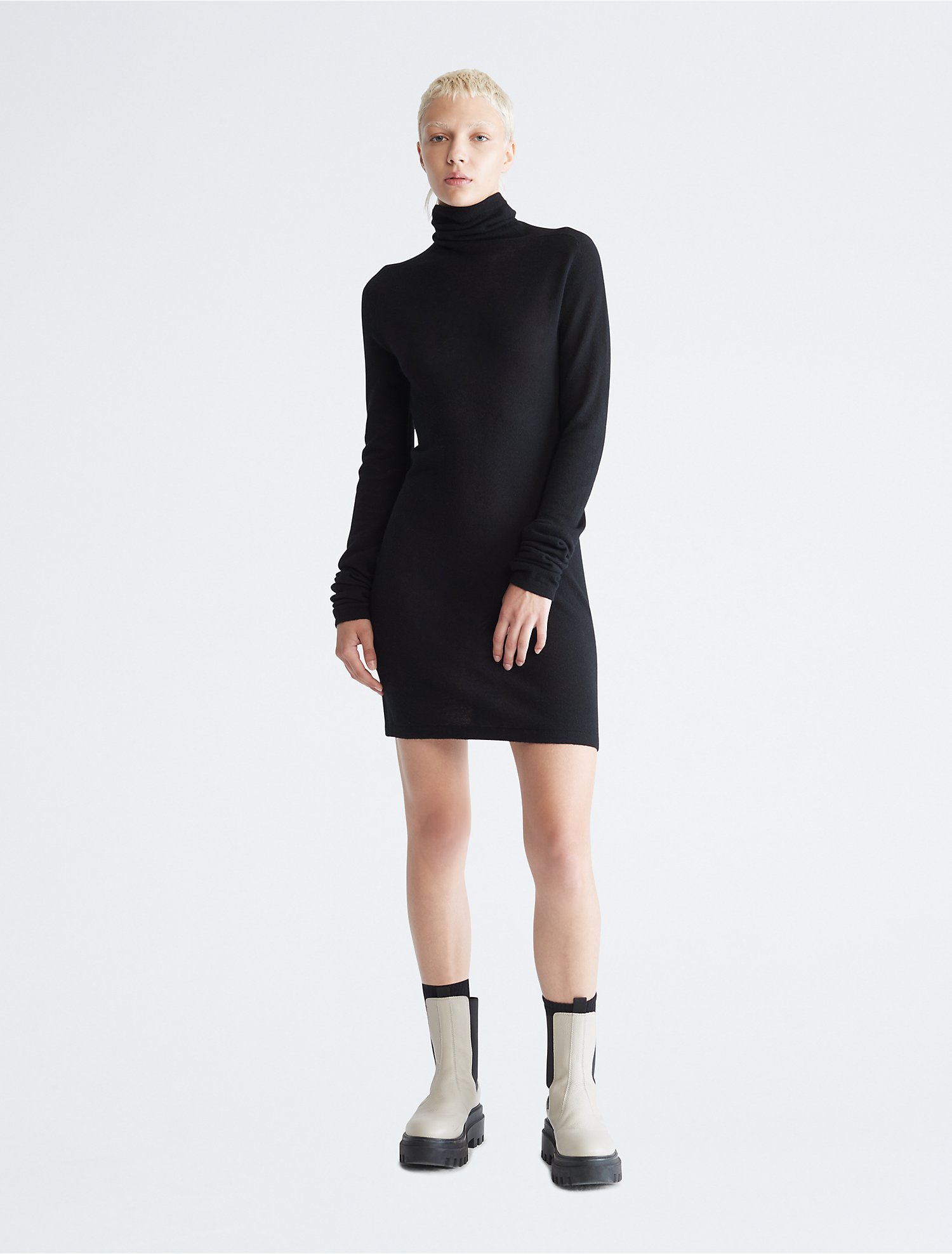 Uplift Long Sleeve Turtleneck Sweater Dress | Calvin Klein