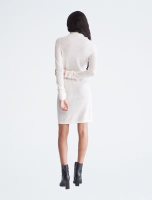 Calvin klein white clearance turtleneck dress