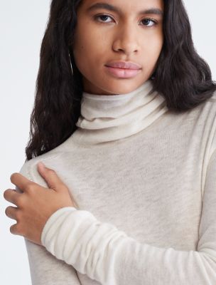Klein® Calvin Dress Uplift Sweater USA Sleeve Turtleneck Long |
