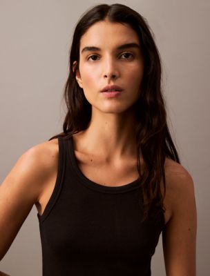 Cotton Contour Rib Tank Dress | Calvin Klein Cotton Contour Rib Tank Dress | Calvin Klein