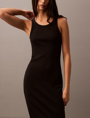 Daily Tank Dress Ribbed Black - Black