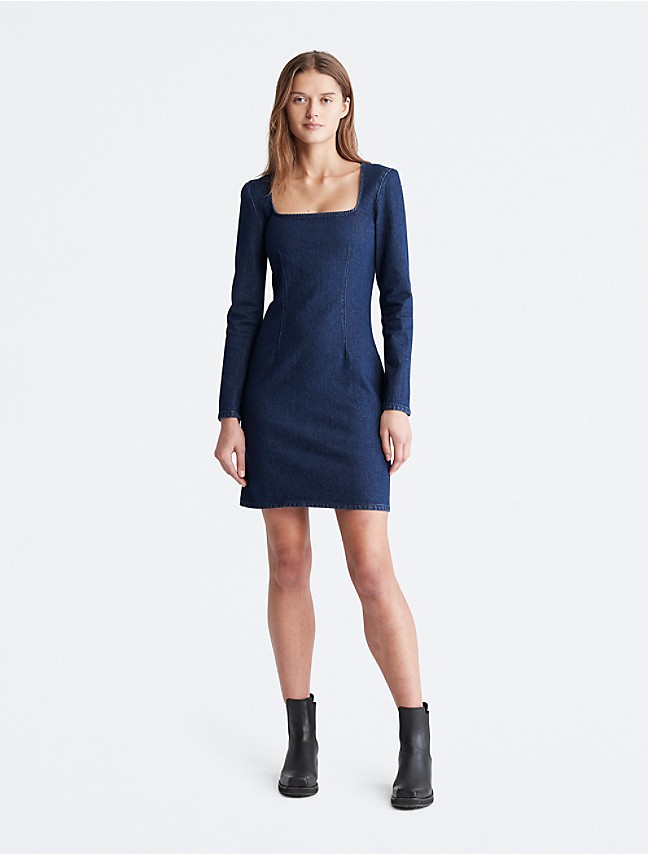 Calvin Klein Womens Velour Mini Sweatshirt Dress