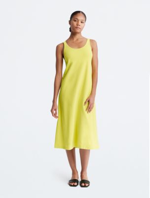 Modern Stretch Tank Dress, Green Sheen