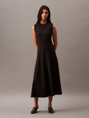 Cotton Jersey A Line Midi Dress Calvin Klein