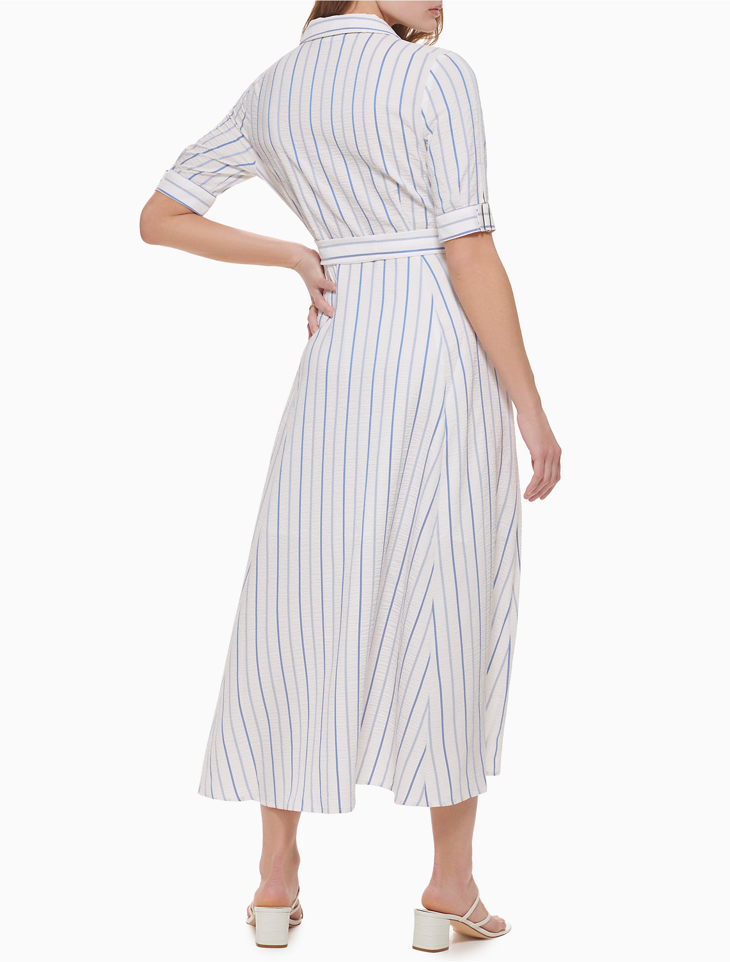 Stripe Belted Shirt Dress | Calvin Klein® USA