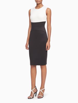 calvin klein colorblock sleeveless sheath dress