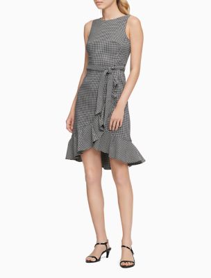 calvin klein ruffle hem dress