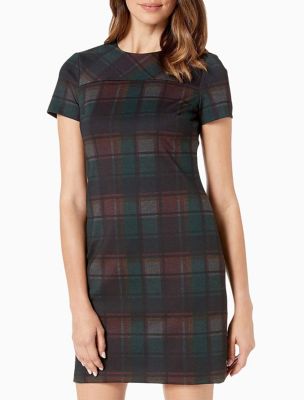 calvin klein plaid sheath dress