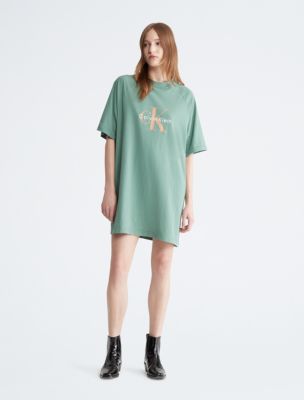 Charcoal Cotton Oversized T Shirt Dress