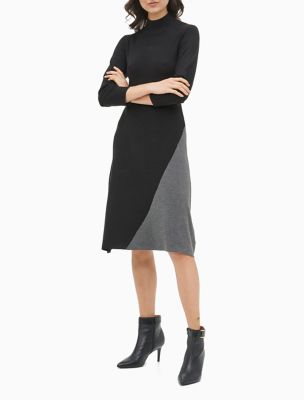 calvin klein black sweater dress