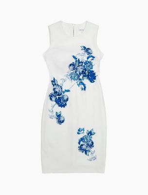 calvin klein white sleeveless dress