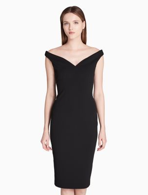 calvin klein off shoulder sheath dress