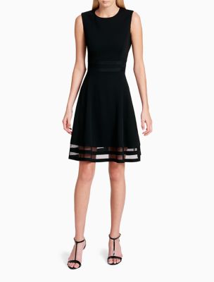 calvin klein illusion fit and flare dress