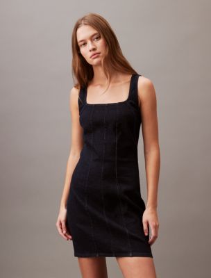 Sculpt Denim Bodycon Dress, CK Classic Rinse