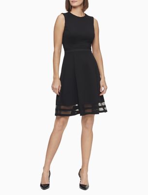 calvin klein illusion fit and flare dress