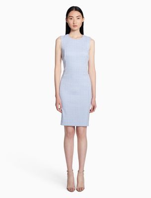 calvin klein jacquard sheath dress