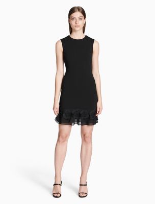 calvin klein ruffle hem dress