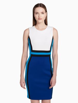 calvin klein sheath dress blue