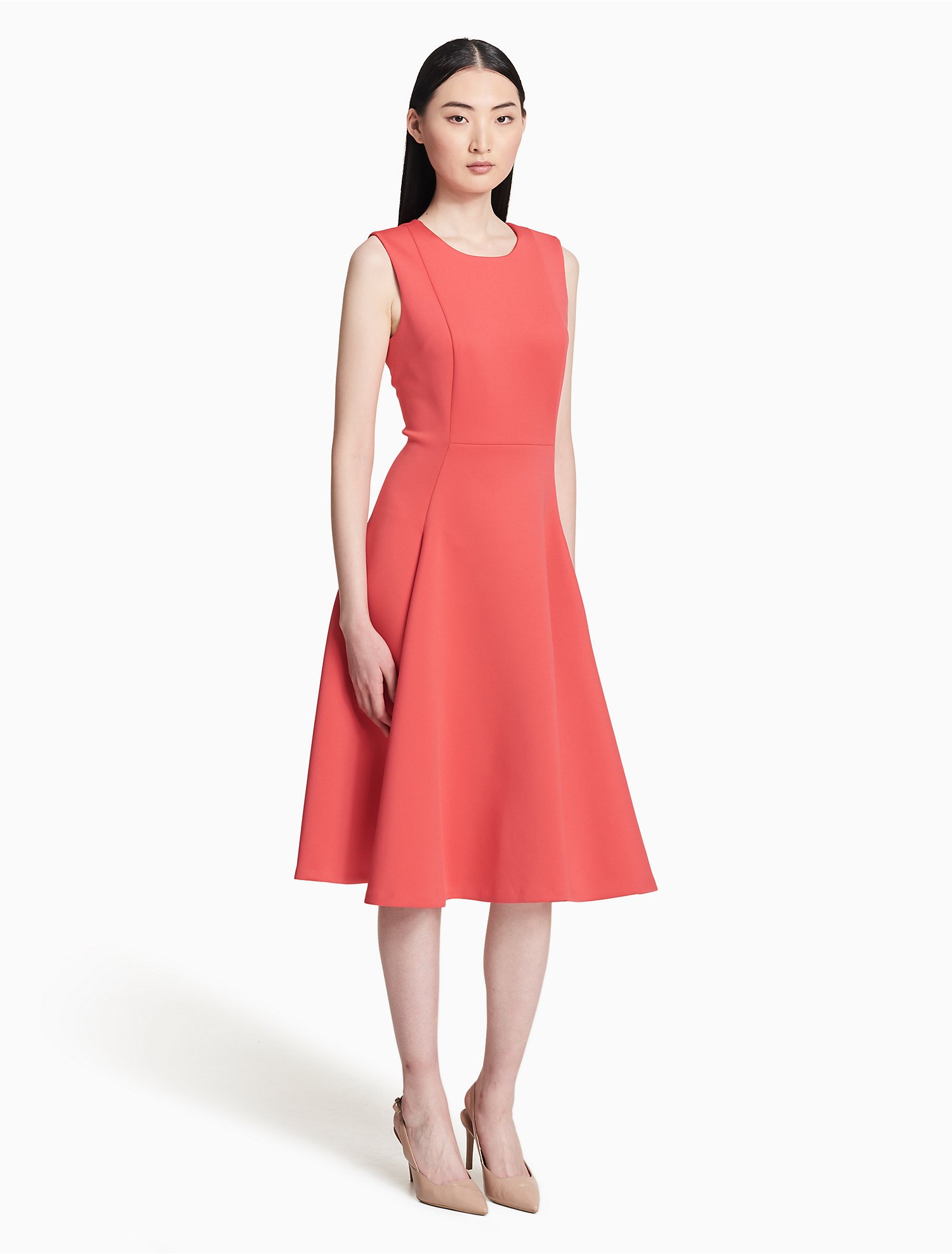 Scuba Pocket Fit + Flare Dress | Calvin Klein