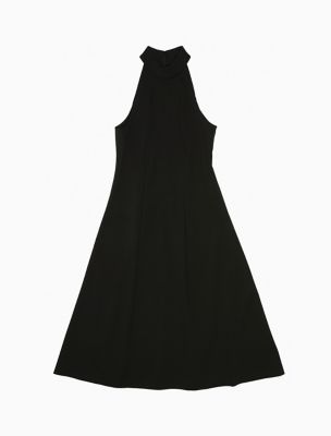 calvin klein black dress sleeveless