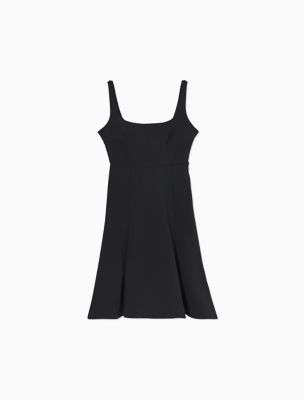 calvin klein fit and flare black dress