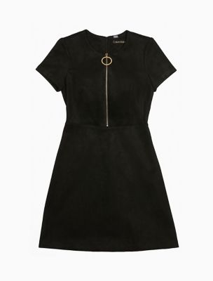 calvin klein suede dress