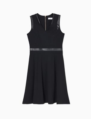 calvin klein black dress with white trim